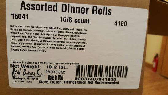 R.W. Baker Co. Issues Allergy Alert on Undeclared Peanuts in "Meijer Plain Knot Rolls" "Assorted Dinner Rolls 128 ct."